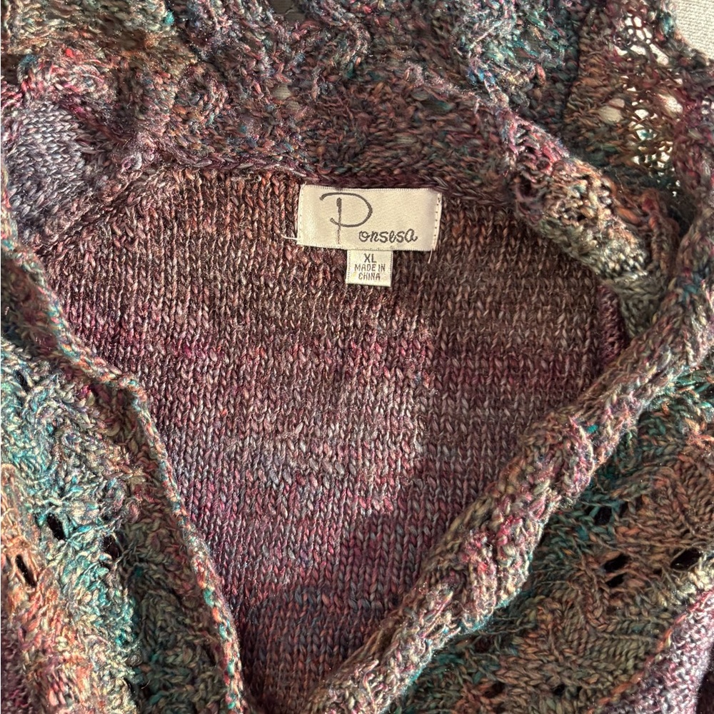 Chic Multicolor Open-Front Cardigan - Picture 3 of 5